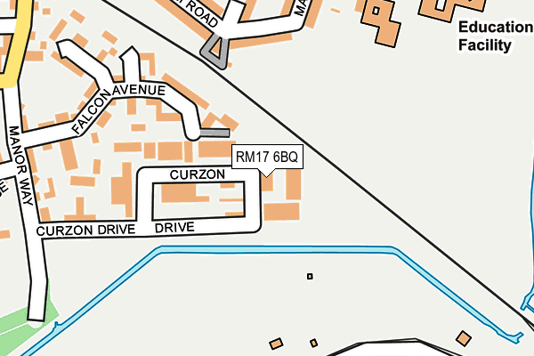 RM17 6BQ map - OS OpenMap – Local (Ordnance Survey)