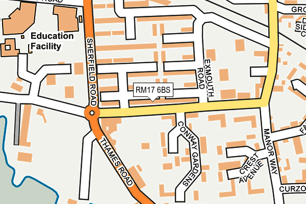 RM17 6BS map - OS OpenMap – Local (Ordnance Survey)