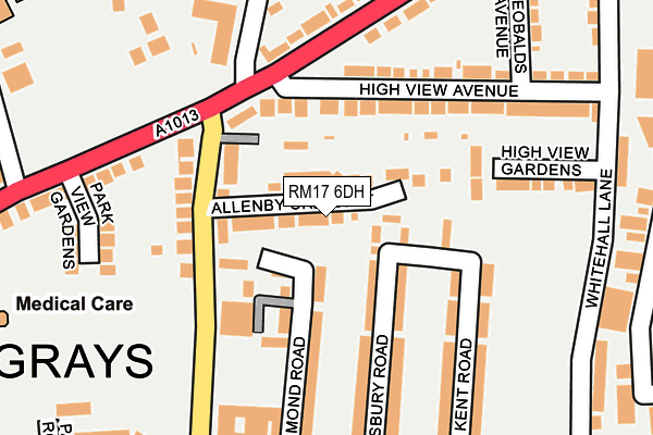 RM17 6DH map - OS OpenMap – Local (Ordnance Survey)