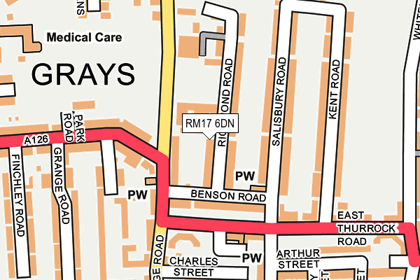 RM17 6DN map - OS OpenMap – Local (Ordnance Survey)