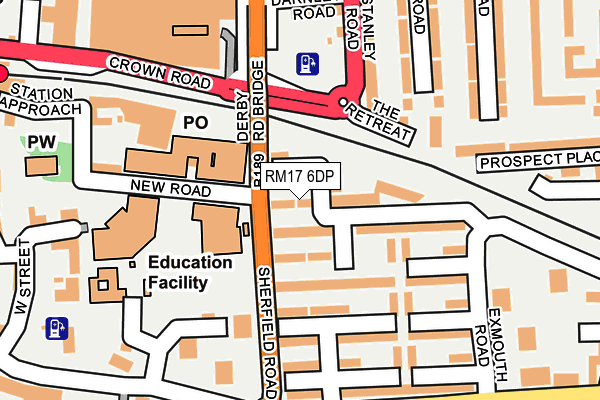 RM17 6DP map - OS OpenMap – Local (Ordnance Survey)