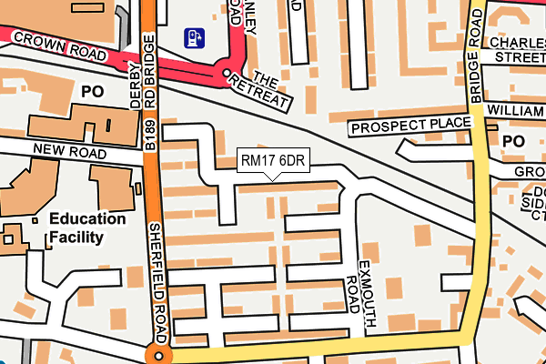 RM17 6DR map - OS OpenMap – Local (Ordnance Survey)