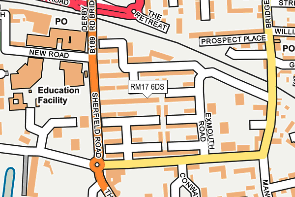 RM17 6DS map - OS OpenMap – Local (Ordnance Survey)