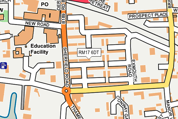 RM17 6DT map - OS OpenMap – Local (Ordnance Survey)