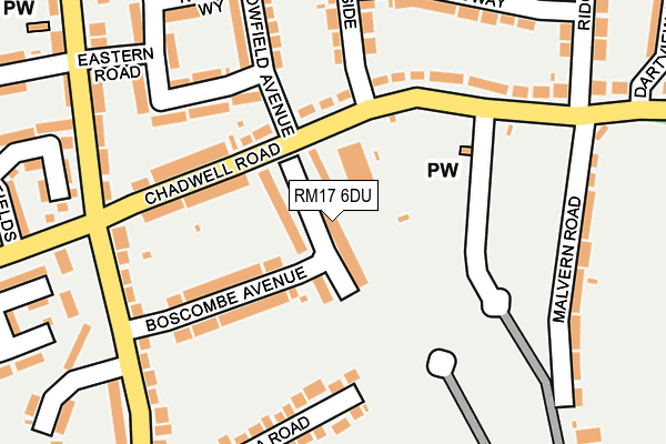 RM17 6DU map - OS OpenMap – Local (Ordnance Survey)