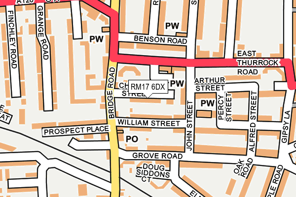 RM17 6DX map - OS OpenMap – Local (Ordnance Survey)