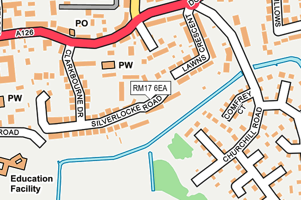 RM17 6EA map - OS OpenMap – Local (Ordnance Survey)