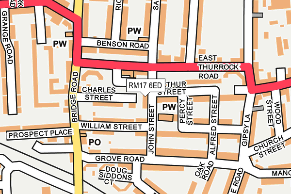 RM17 6ED map - OS OpenMap – Local (Ordnance Survey)