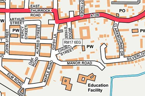 RM17 6EG map - OS OpenMap – Local (Ordnance Survey)