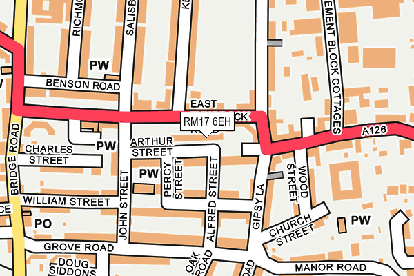 RM17 6EH map - OS OpenMap – Local (Ordnance Survey)