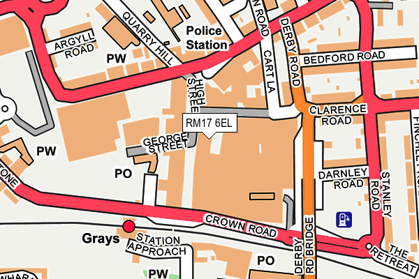 RM17 6EL map - OS OpenMap – Local (Ordnance Survey)