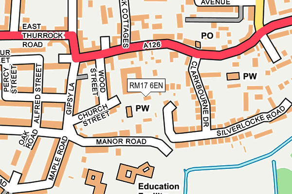 RM17 6EN map - OS OpenMap – Local (Ordnance Survey)