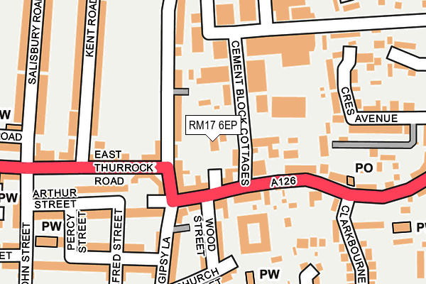 RM17 6EP map - OS OpenMap – Local (Ordnance Survey)