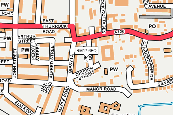 RM17 6EQ map - OS OpenMap – Local (Ordnance Survey)