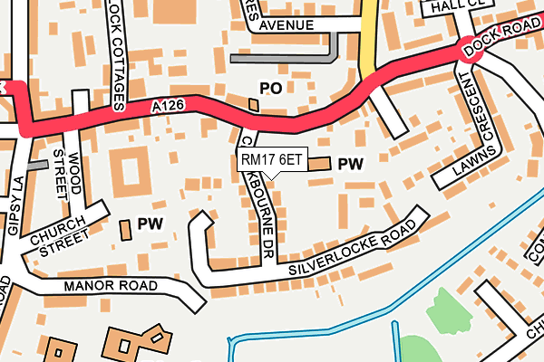 RM17 6ET map - OS OpenMap – Local (Ordnance Survey)