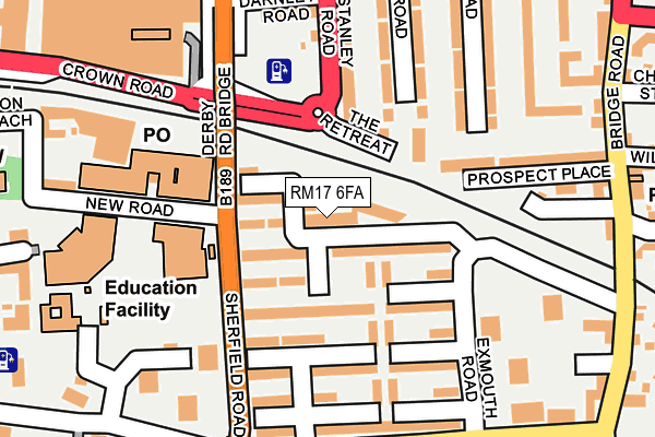 RM17 6FA map - OS OpenMap – Local (Ordnance Survey)