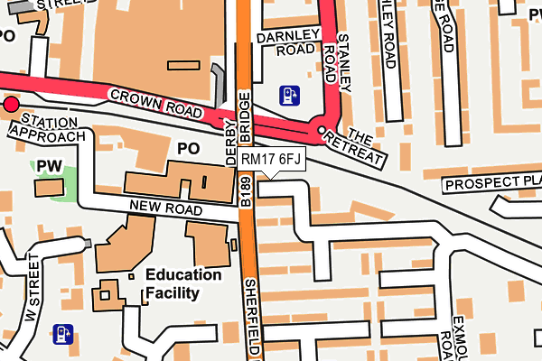 RM17 6FJ map - OS OpenMap – Local (Ordnance Survey)