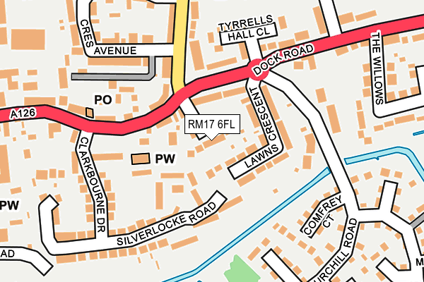 RM17 6FL map - OS OpenMap – Local (Ordnance Survey)