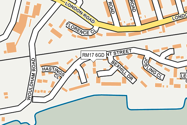 RM17 6GD map - OS OpenMap – Local (Ordnance Survey)