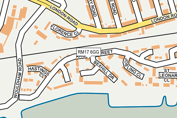 RM17 6GG map - OS OpenMap – Local (Ordnance Survey)
