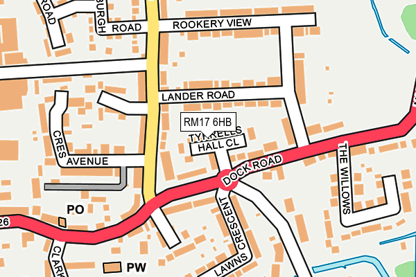 RM17 6HB map - OS OpenMap – Local (Ordnance Survey)