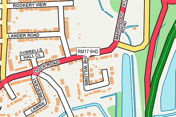 RM17 6HD map - OS OpenMap – Local (Ordnance Survey)