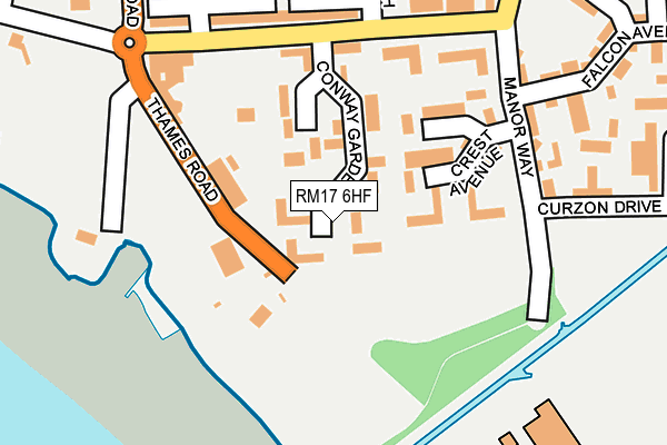 RM17 6HF map - OS OpenMap – Local (Ordnance Survey)