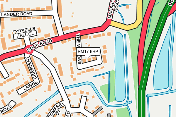 RM17 6HP map - OS OpenMap – Local (Ordnance Survey)