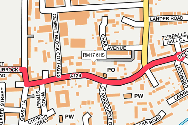 RM17 6HS map - OS OpenMap – Local (Ordnance Survey)