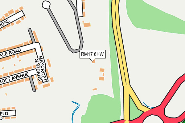 RM17 6HW map - OS OpenMap – Local (Ordnance Survey)