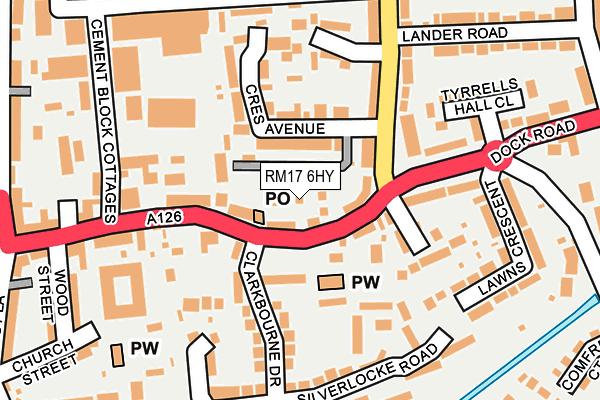 RM17 6HY map - OS OpenMap – Local (Ordnance Survey)