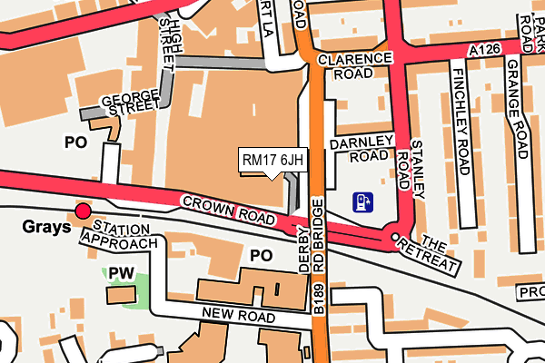 RM17 6JH map - OS OpenMap – Local (Ordnance Survey)