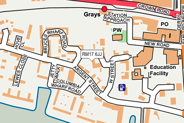 RM17 6JJ map - OS OpenMap – Local (Ordnance Survey)