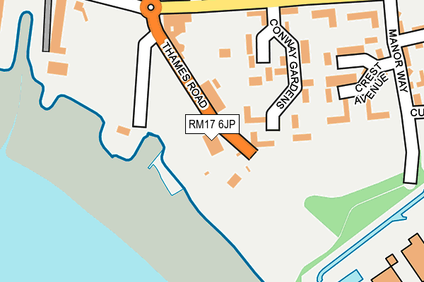 RM17 6JP map - OS OpenMap – Local (Ordnance Survey)