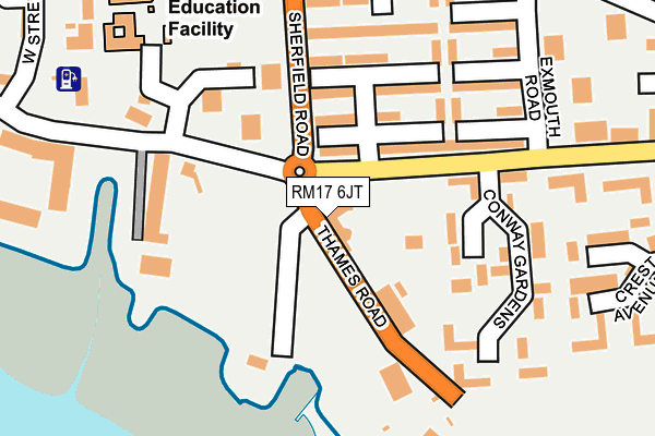 RM17 6JT map - OS OpenMap – Local (Ordnance Survey)