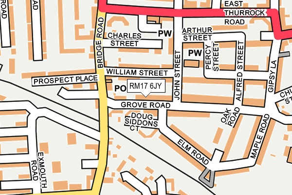 RM17 6JY map - OS OpenMap – Local (Ordnance Survey)