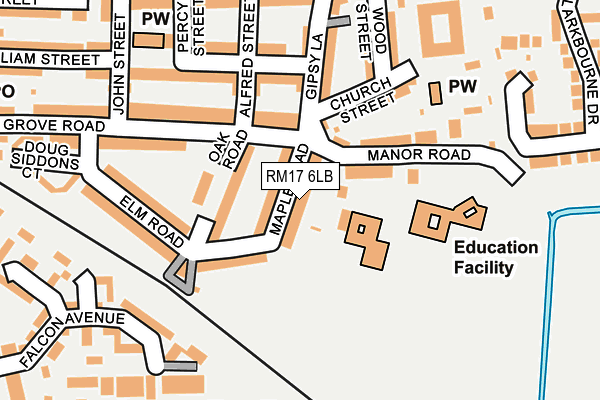 RM17 6LB map - OS OpenMap – Local (Ordnance Survey)