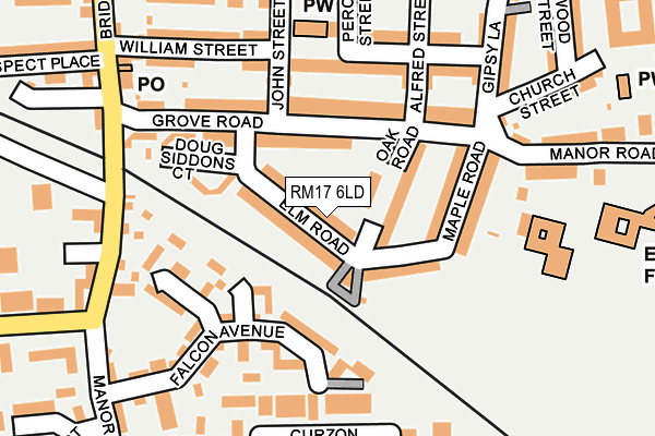 RM17 6LD map - OS OpenMap – Local (Ordnance Survey)