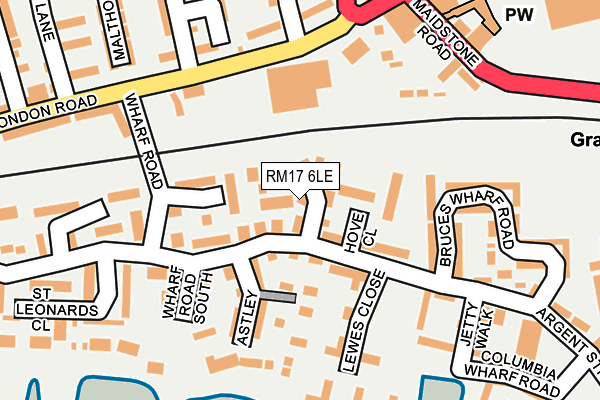 RM17 6LE map - OS OpenMap – Local (Ordnance Survey)