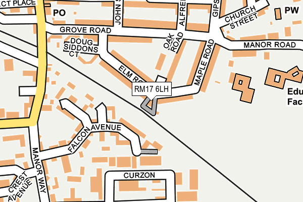 RM17 6LH map - OS OpenMap – Local (Ordnance Survey)