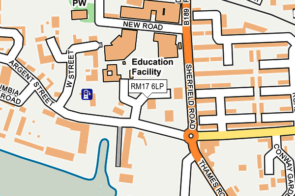 RM17 6LP map - OS OpenMap – Local (Ordnance Survey)