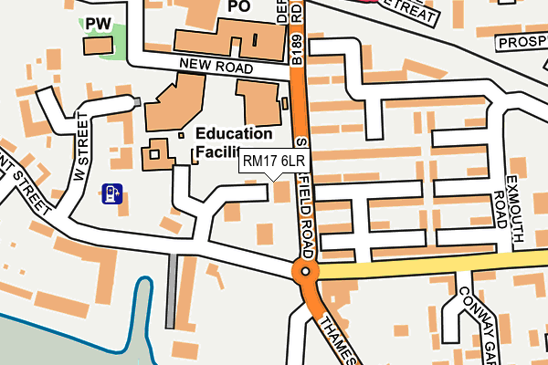 RM17 6LR map - OS OpenMap – Local (Ordnance Survey)