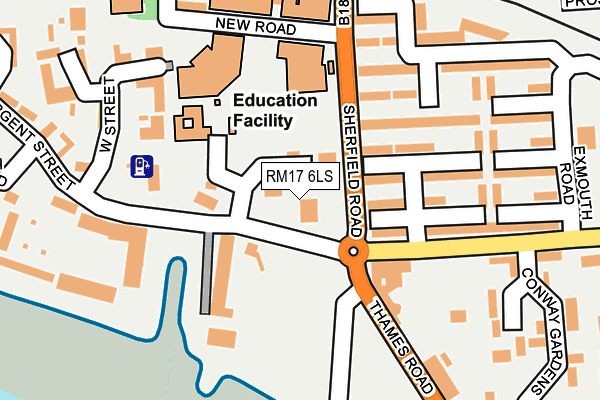 RM17 6LS map - OS OpenMap – Local (Ordnance Survey)