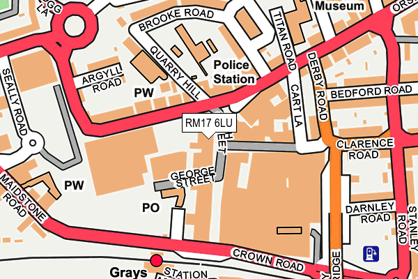 RM17 6LU map - OS OpenMap – Local (Ordnance Survey)