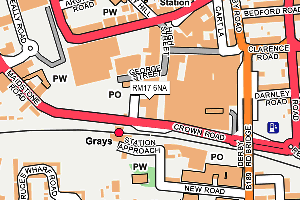 RM17 6NA map - OS OpenMap – Local (Ordnance Survey)