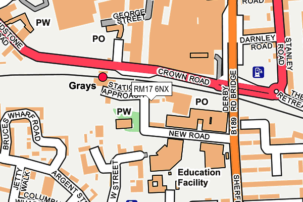 RM17 6NX map - OS OpenMap – Local (Ordnance Survey)