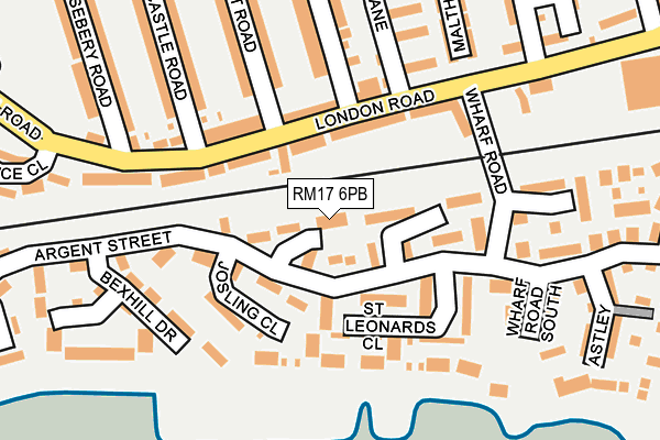 RM17 6PB map - OS OpenMap – Local (Ordnance Survey)