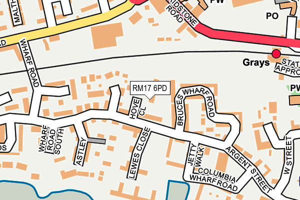 RM17 6PD map - OS OpenMap – Local (Ordnance Survey)