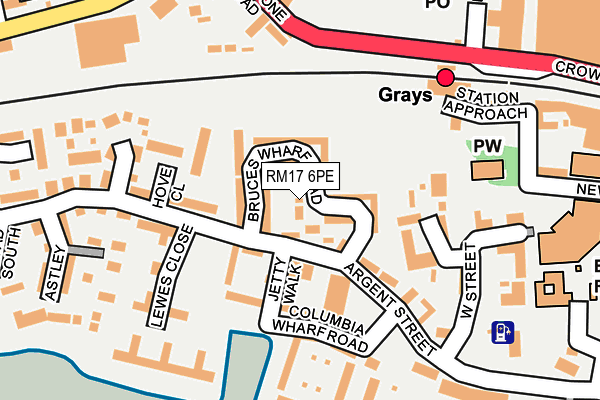 RM17 6PE map - OS OpenMap – Local (Ordnance Survey)