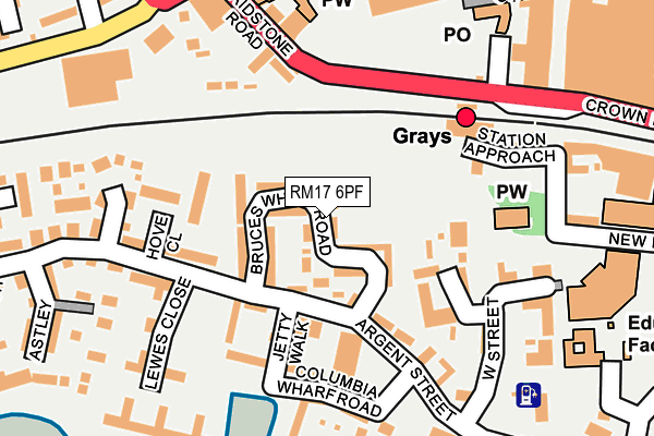 RM17 6PF map - OS OpenMap – Local (Ordnance Survey)
